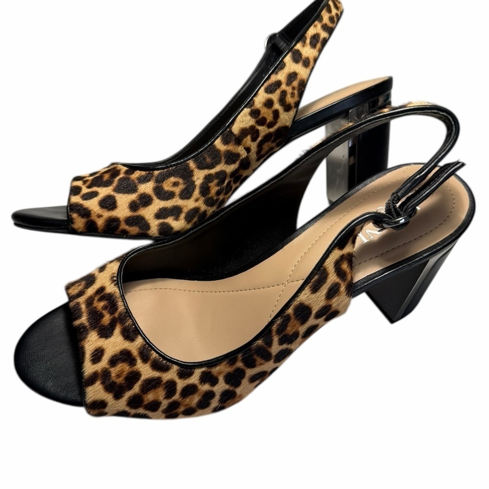 Alfani Flors Calf Hair Animal Print Slingback Heels Sz 9.5 - Picture 6 of 13